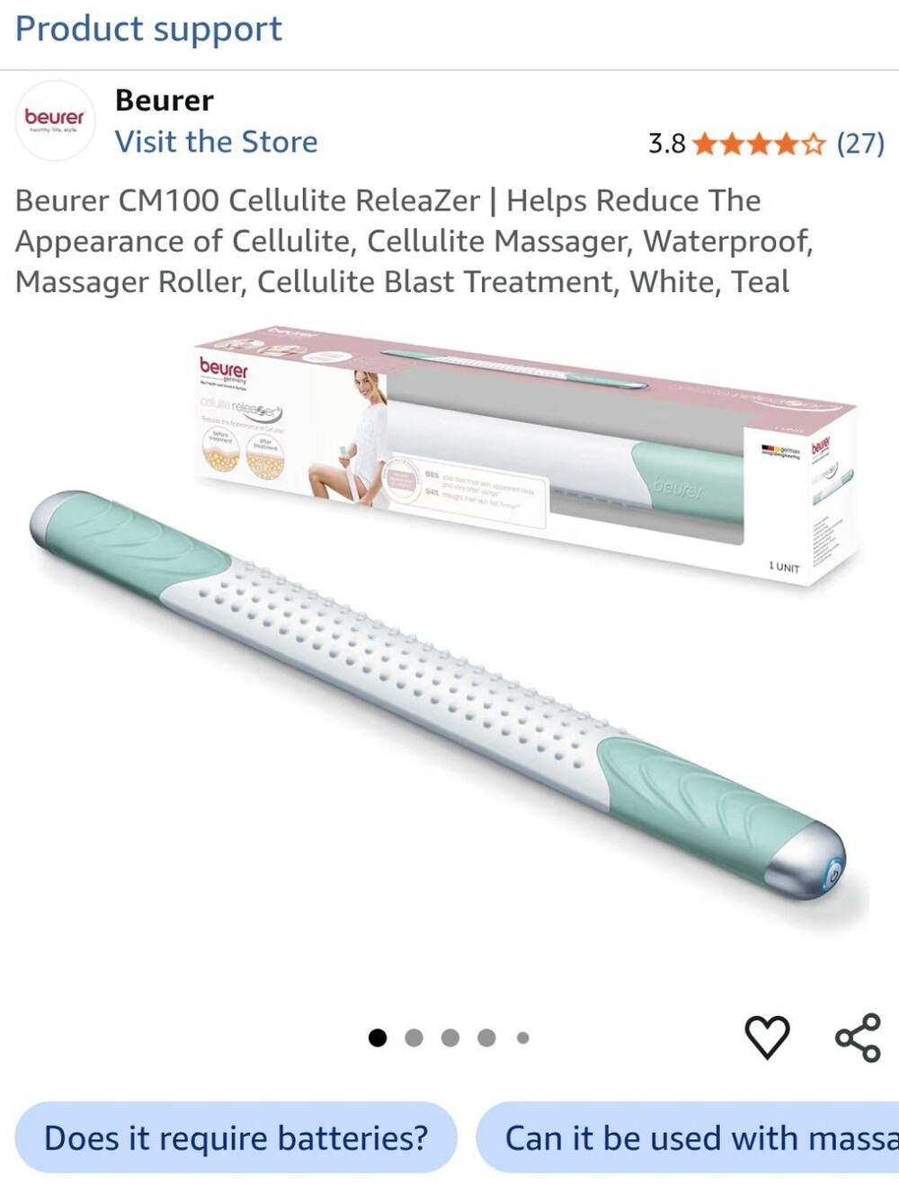 BEURER Cellulite Massager Roller, Beurer CM100 Cellulite Massager